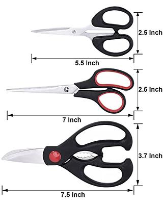 CHEFAMZ-3PackCHEFAMZ 3 Pack Kitchen Scissors,Stainless Steel Ultra Sharp Shears for Poultry, Fish, Meat,Vegetables & BBQ