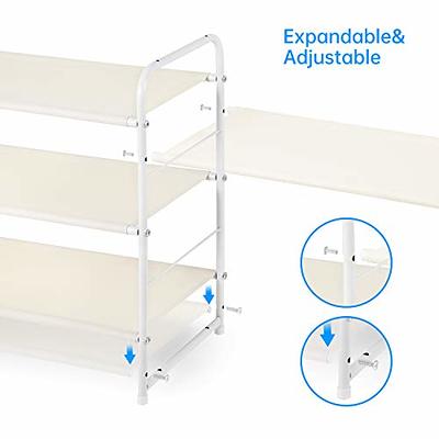 Simple Houseware 3-Tier Stackable Shoe Shelves Storage Utility Rack Silver