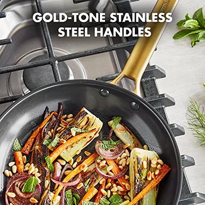 ROCKURWOK Non Stick Frying Pans Ceramic Pan, 3-Piece Set Cooking Pan with  Stainless Steel Handle, 8 &10 and 12 Pan - Free of PFAS, PTFE, PFOA