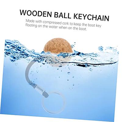 Toddmomy 2pcs Cork Float Circle Key Ring Keychain for Keys Fishing