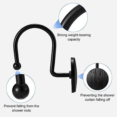 Black Shower Curtain Hooks, Decorative Shower Curtain Rings