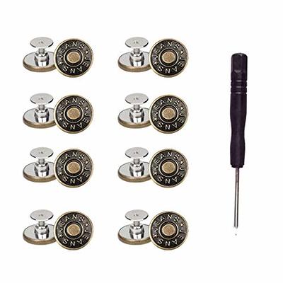 8 Sets Replacement Jean Buttons,No Sew Removable Metal Button for