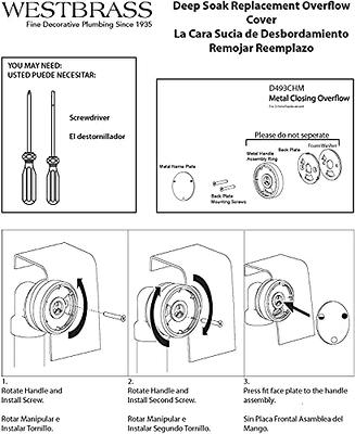 Westbrass Rotating Overflow with Pin for Easier Operation and