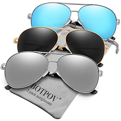 LUENX Aviator Sunglasses Men Women Polarized UV400 Metal Frame 60MM