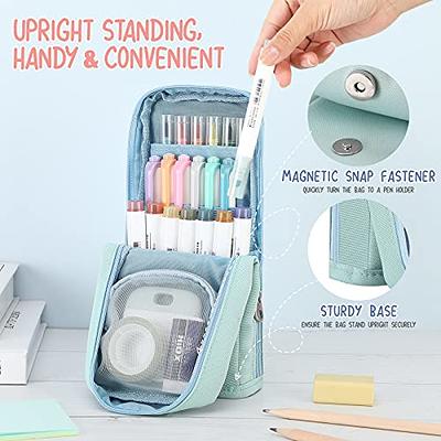 Standing Pencil Case Large Capacity Pen Bag, Multi-Layer Pen Pouch Pencil  Holder Stationery Organizer, Polyester Pencil Bag Storage Box Desk