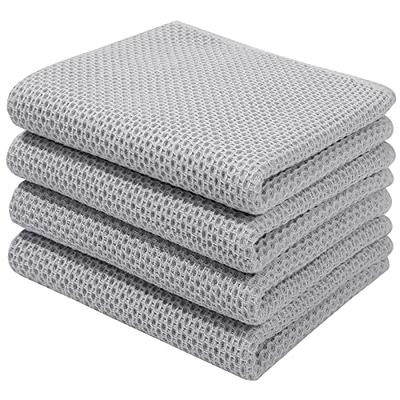  T-fal Premium Kitchen Towel (4-Pack), 12x13 Highly Absorbent,  Super Soft Long Lasting 100% Cotton Flat Waffle Dish Towel for Washing  Dishes, Gray: Home & Kitchen