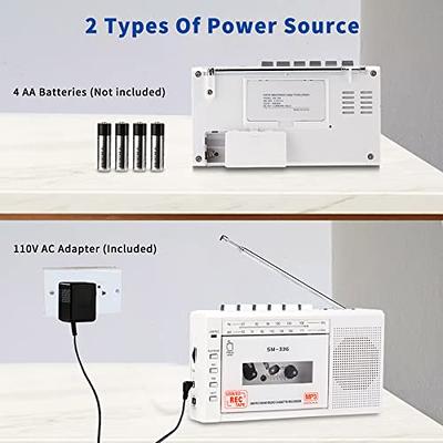 Gracioso Walkman Cassette Recorder Player: AM FM Compact Vintage Cassette  Tape Player with Big Speaker & Earphone Jack, Powered by DC or AA Battery