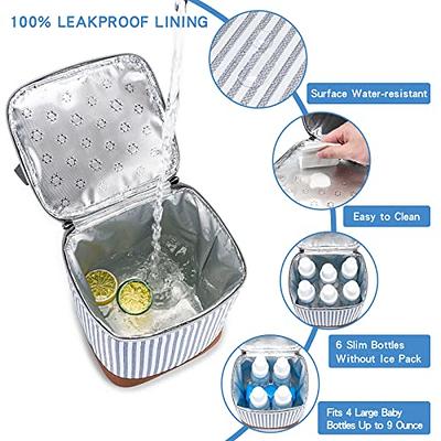 BABEYER Breastmilk Cooler Bag with Ice Pack Fits 6 Baby Bottles Up to 9  Ounce, Baby Bottle Bag with Shoulder Strap for Nursing Mom Daycare, Grey -  Yahoo Shopping