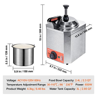 BENTISM Electric Cheese Dispenser Machine with Pump, 2.3 Qt