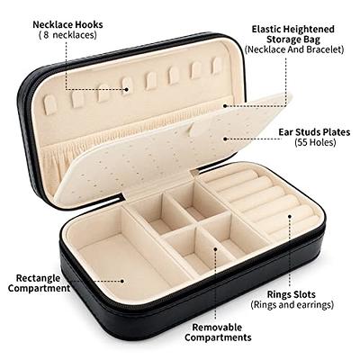 Amazon.com: MFXIP Travel Jewelry Case Small Jewelry Box Jewelry Organizer Storage  Case Portable PU Leather Mini Jewelry Travel Case for Girls Womens Earring,  Necklace, Rings,Bracelets (Black) : Clothing, Shoes & Jewelry