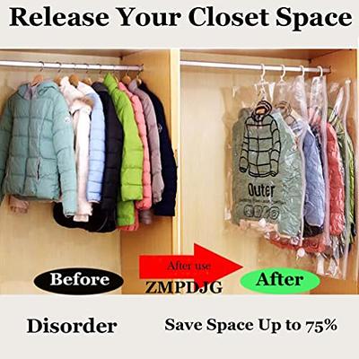 5Pcs Hanging Vacuum Storage Bags for Clothes Large Space Saver