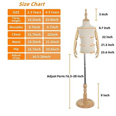 Dress Form Mannequin Torso,Height Adjustable Mannequin Stand with Solid  Wood Robotic Arms, Realistic Model Display Body Stand for Apparel Scarf  Window Shop Display, 4-5 Years Old - Yahoo Shopping