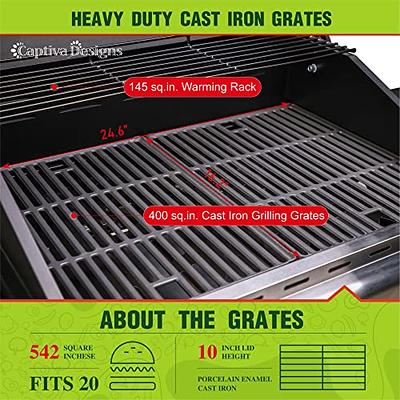 Captiva Designs 4-Burner Propane Gas BBQ Grill with Side Burner &  Porcelain-Enameled Cast Iron Grates, 42,000 BTU Output Stainless Steel  Grill for