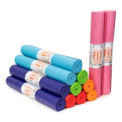 Athletic Works PVC Yoga Mat, 3mm, Real Teal, 68inx24in, Non Slip,  Cushioning for Support and Stability 