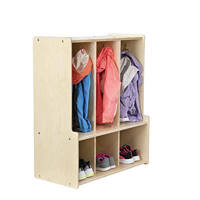  Contender 8 Section Coat Locker with Cubbies Storage Shelves,  Wooden Montessori Backpack Organizer for Daycare, Preschool & Home  [Greenguard Gold Certified] : Office Products