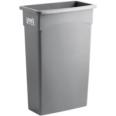 Rubbermaid 1955959 Slim Jim 64 Qt. / 16 Gallon Black Rectangular Trash Can