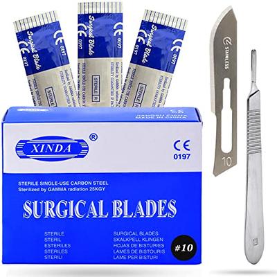 Sterile Carbon Steel Surgical Scalpel Blade + 3# Stainless Steel