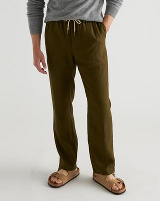 Quince  Men's 100% European Linen Drawstring Beach Pants in Martini Olive,  Size XL - Yahoo Shopping