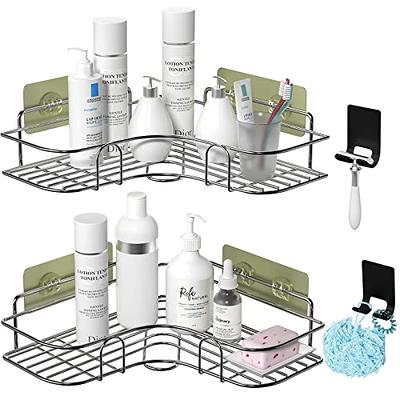 MALDIK Shower Caddy,2 pack,Adhesive Shower Organizer,No Drilling & Large  Capacity,Rustproof Stainless Steel Bathroom Shelf for Inside Shower,Silver.  - Yahoo Shopping