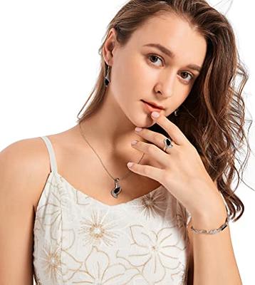 LOUISA SECRET Necklaces for Women with Crystal Circle Pendant