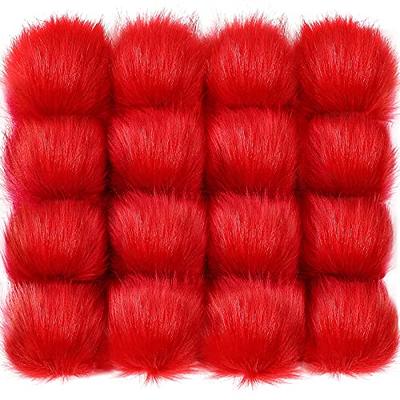 12pcs Faux Fur Pom Poms 2.3inch Fluffy Pompoms for Hats, Pom Poms Balls  with String Cord Detachable, DIY Craft Pom Poms Removable Solid Pompom