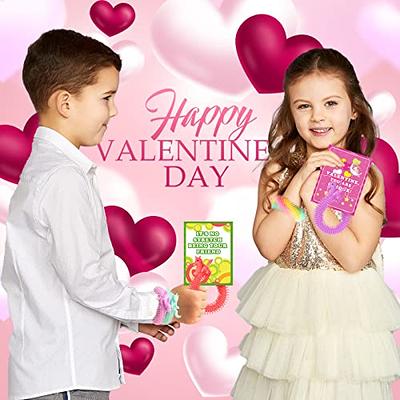 Valentines Day Gifts for Kids - Valentines Day Cards for Kids - 24 Pack Pop  Heart Fidget Toys Bulk - Kids Valentines Day Gifts Exchange Cards for Boys