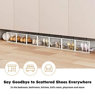 SESENO. 12 Pack Shoe Storage Boxes, Clear Plastic Stackable Shoe Organizer  Bins, Drawer Type Front Opening Shoe Holder Containers