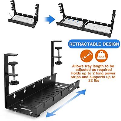 Monoprice Under Desk Cable Tray - Steel With Power Supply and Wire  Management - Workstream Collection