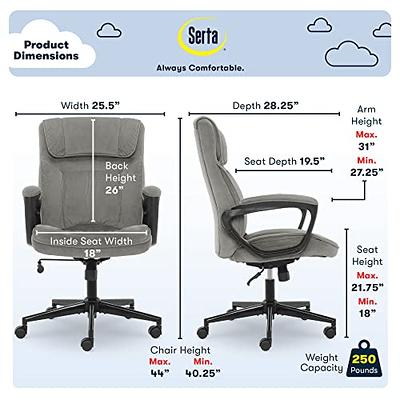 Serta Connor Upholstered Executive High-Back Office Chair with