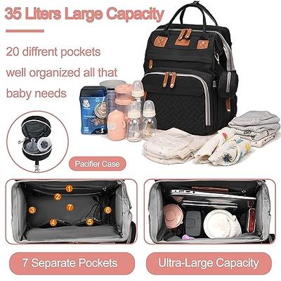 Baby Diaper Bag Backpack with Changing Station - Waterproof, Large 30L  Capacity for Boy, Girl, Mom, Dad - Travel Baby Bag with Stroller Straps