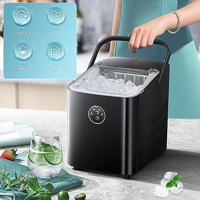 ZAFRO Ice Maker Countertop Ice Machine, 2 Sizes S/L 8 Bullet Ice Ready in 9  Mins, 26.5lbs/24H, Portable Small Ice Maker with Self-Cleaning,Scoop,Basket  and Handle,Black for Home/RV/Office/Bar - Yahoo Shopping