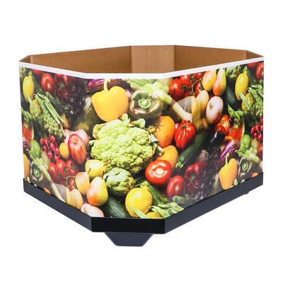 Marco Company Octagonal Corrugated Cardboard Orchard Bin Wall with Produce  Graphic - 47 x 40 x 28