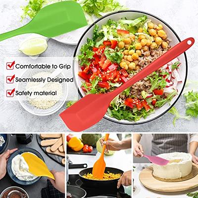 4 Pieces Silicone Spatulas Set Non-stick Heat Resistant Rubber Scraper  Kitchen Untensils for Cooking, Baking, Mixing,Kitchen (Multi-color)