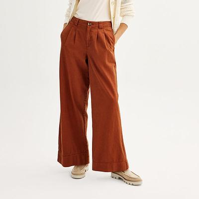 Women's Sonoma Goods For Life® Pleated Wide Leg Pants, Size: XL, Med Brown  - Yahoo Shopping