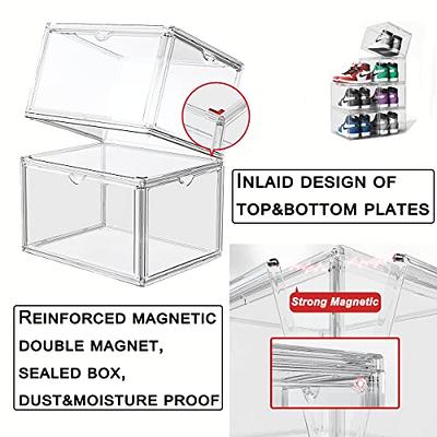  ZLLZUU Purse and Handbag Storage Organizer for Closet, 6 Pack  Display Cases for Collectibles, Plastic Storage Boxes with Acrylic Magnetic  Door for Wallet, Cosmetic, Toys (Medium Size Clear White) : Office