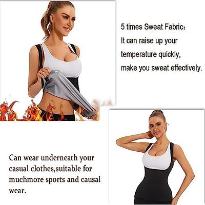 NINGMI Sauna Suit Women Waist Trainer Sauna Vest and Short Pants