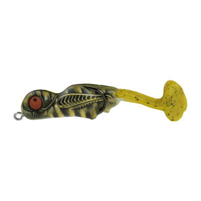 Scum Frog 3/8 oz Big Foot, Gold Grasshopper, Top Water Hollow Body