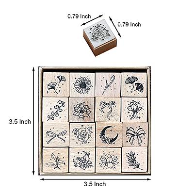 16Pcs Wooden Mounted Rubber Stamps Wood Rubber Stamp Set for Art and Craft  DIY Card Making Scrapbooking - Yahoo Shopping