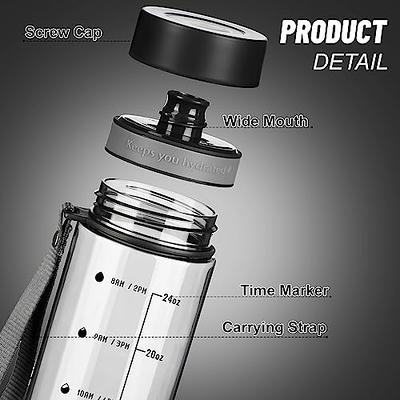 Doseno Reusable Water Bottle, Water Bottle with Time Marker, Plastic Water  Bottles to Ensure You Dri…See more Doseno Reusable Water Bottle, Water