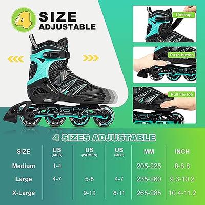 2PM SPORTS Flashing Girls Inline Skates, Fun Kids Adjustable Skates, Fun  Illuminating Inline Skates for Kids and Men - Mint Large - Yahoo Shopping