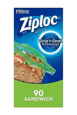 Ziploc Snack Bags, Storage Bags for On the Go Freshness, Grip 'n Seal  Technology for Easier Grip, Open, and Close, 90 Count (Pack of 3)