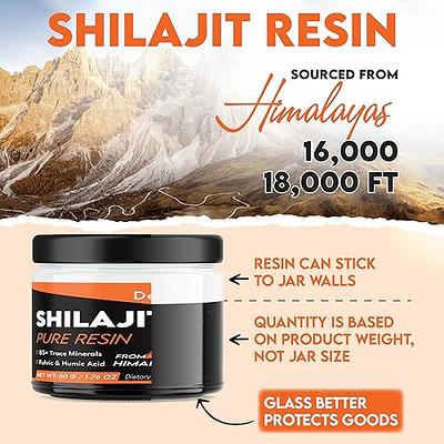 Pure Himalayan Organic Shilajit Resin - Gold Grade 500 mg Maximum Potency  Natural Shilajit Resin with 85+ Trace Minerals & Fulvic and Humic Acid for
