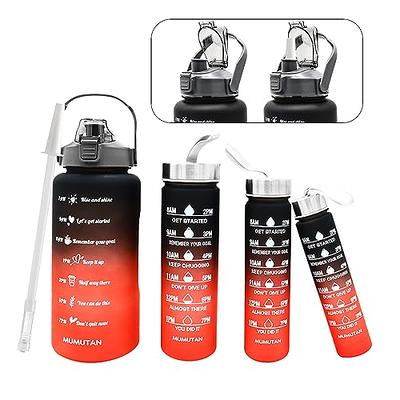 Portable Water Bottles with Time Marker and Straw Motivational Drink Travel  Water Bottle Leak-proof Cup for Fitness Gym Outdoor