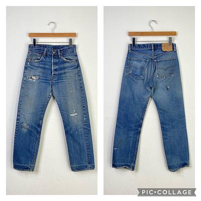 60S Vintage Levis 501 Big E Jeans Selvedge Denim Pants Button Fly