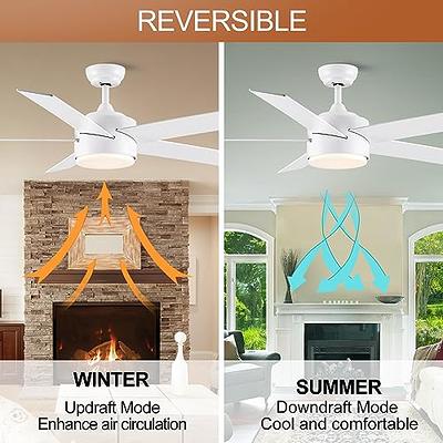 BESKETIE 20 Modern Ceiling Fans with Lights, Low Profile Ceiling Fan with  Lights and Remote Control