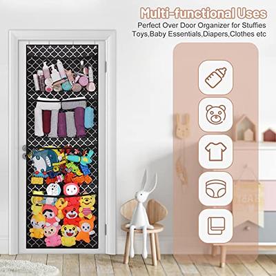 Stuffed Animal Storage Bag Over The Door Stuff Animals Organizer with 4  Large Pockets Hanging Mesh