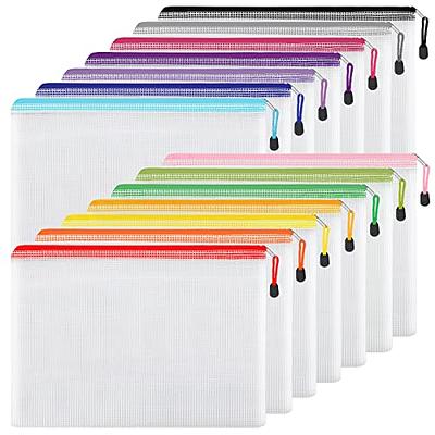 24pcs Mesh Zipper Pouch Bags, Zipper Bags for Organizing, A4 Zipper Bags  for Classroom Organization and Storage, Board Game Storage,Puzzle Bags