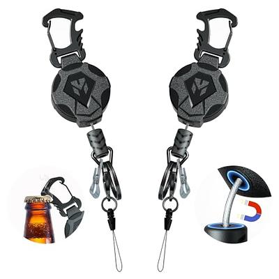 Heavy Duty 2-Pack Retractable Keychain - Tactical ID Badge Reel - 31.5”  Cord