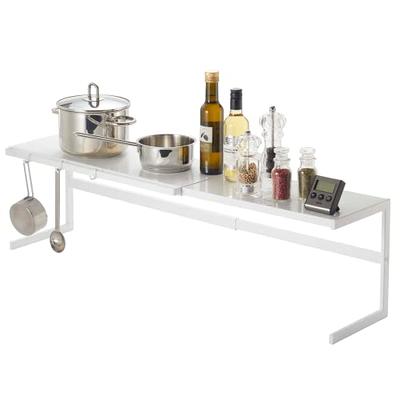 Yamazaki Home + Wood-Top Stackable Kitchen Rack-Modern Counter Shelf  Organizer