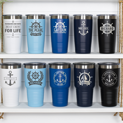Boat accessories Boat gift Personalized nautical tumbler Boating
